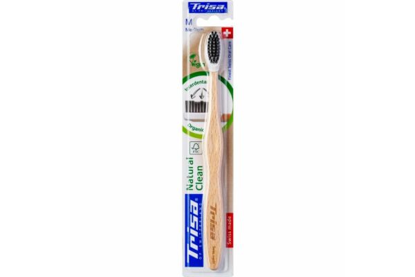 Trisa Natural Clean brosse à dents en bois medium