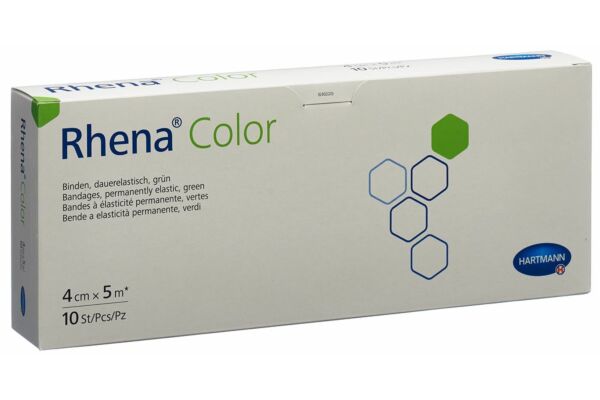 Rhena Color Elastische Binden 4cmx5m grün offen 10 Stk