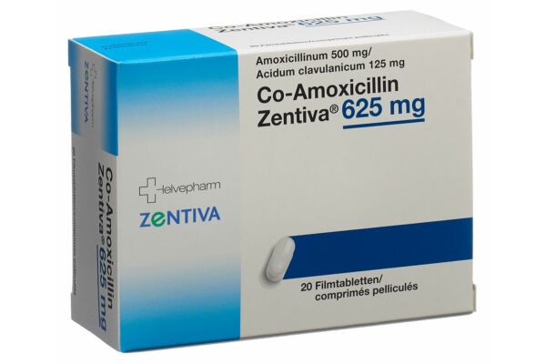 Co-Amoxicillin Zentiva Filmtabl 625 mg 20 Stk
