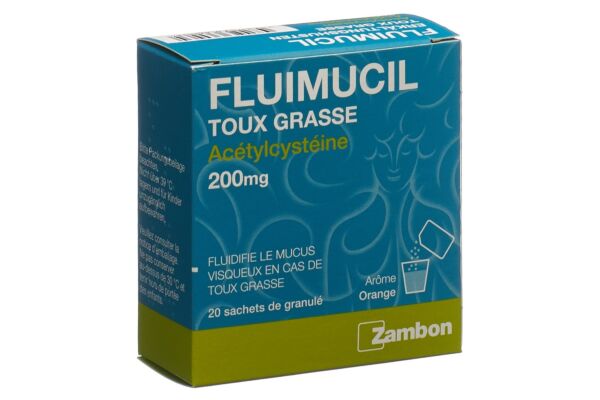 Fluimucil toux grasse gran 200 mg 20 pce