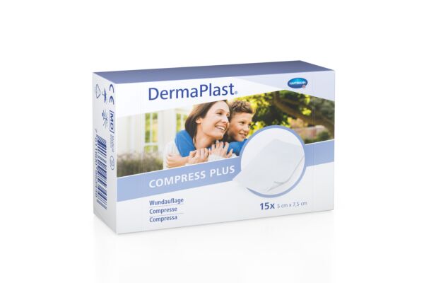 DermaPlast Compress Plus 5x7.5cm 15 pce