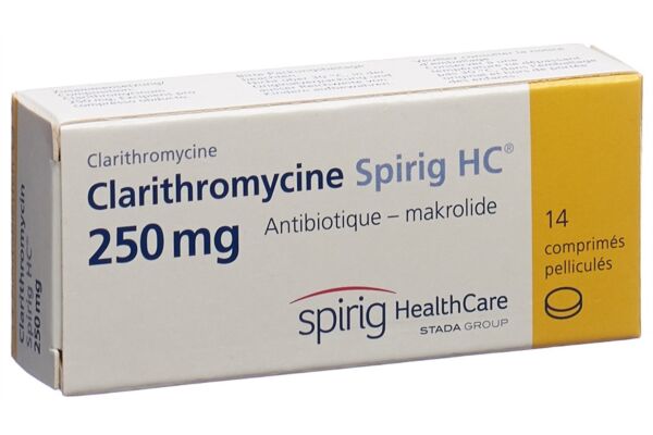 Clarithromycine Spirig HC cpr pell 250 mg 14 pce