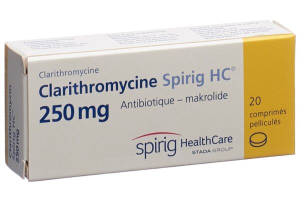 Clarithromycine Spirig HC cpr pell 250 mg 20 pce