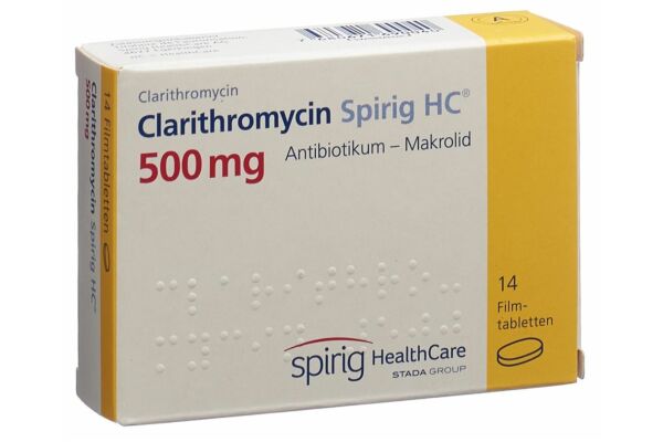 Clarithromycine Spirig HC cpr pell 500 mg 14 pce