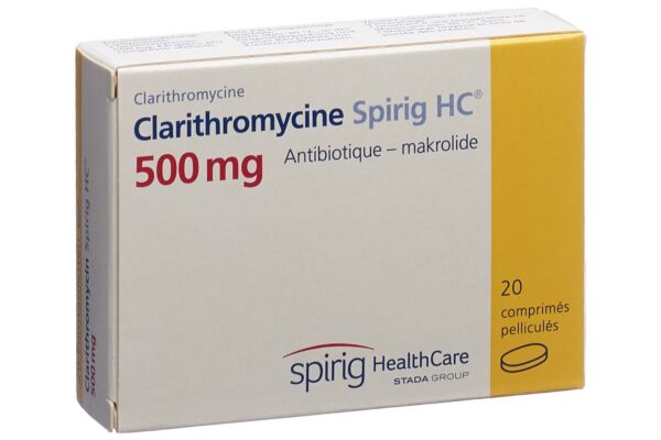 Clarithromycine Spirig HC cpr pell 500 mg 20 pce