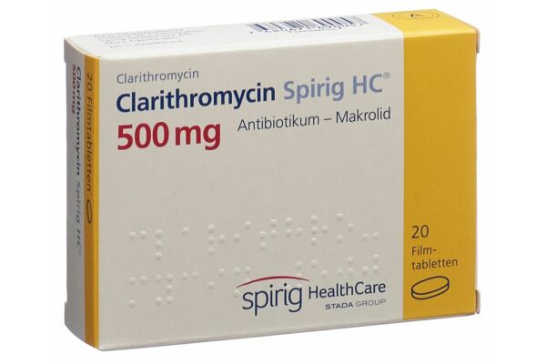 Clarithromycine Spirig HC cpr pell 500 mg 20 pce