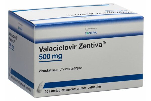 Valaciclovir Zentiva Filmtabl 500 mg 90 Stk