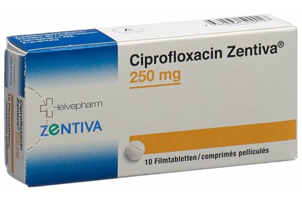Ciprofloxacin Zentiva Filmtabl 250 mg 10 Stk
