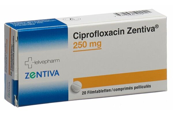 Ciprofloxacin Zentiva Filmtabl 250 mg 20 Stk