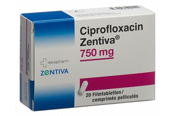 Ciprofloxacin Zentiva Filmtabl 750 mg 20 Stk
