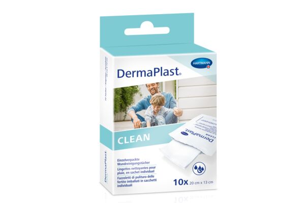 DermaPlast Clean lingettes nettoyantes pour plaies 10 pce