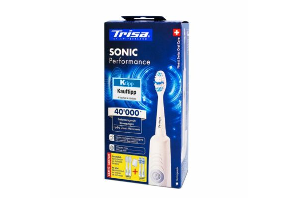 Trisa Sonic Performance brosse à dents sonique promo avec 5 refils