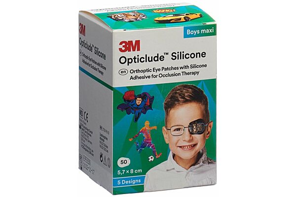 3M Opticlude Silicone Augenverband 5.7x8cm Maxi Boys 50 Stk