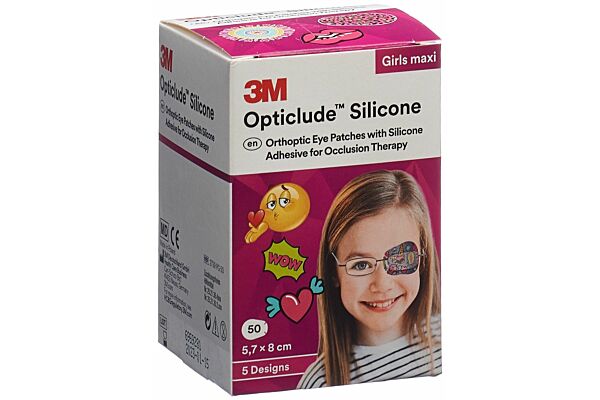 3M Opticlude Silicone pansement orthoptique 5.7x8cm maxi girls 50 pce