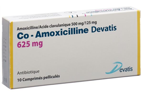 Co-Amoxicilline Devatis cpr pell 625 mg 10 pce