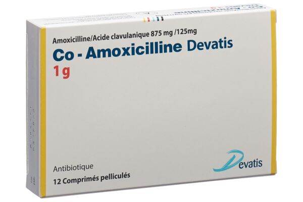 Co-Amoxicilline Devatis cpr pell 1 g 12 pce