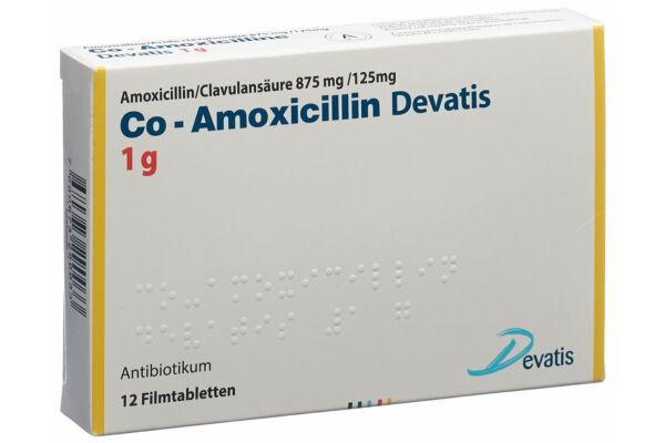 Co-Amoxicillin Devatis Filmtabl 1 g 12 Stk