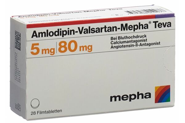 Amlodipin-Valsartan-Mepha Teva cpr pell 5mg/80mg 28 pce