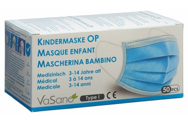 VaSano OP Maske Kind 3-14 Jahre Typ I deutsch/französisch/italienisch 50 Stk