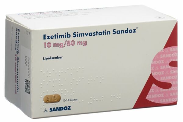 Ezetimib Simvastatin Sandoz Tabl 10/80 mg 100 Stk