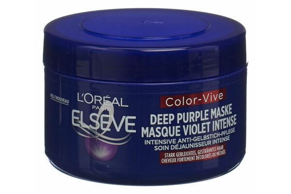 Elseve Color Vive Deep Purple Maske Intensive Anti Gelbstich Pflege Glas 250 ml