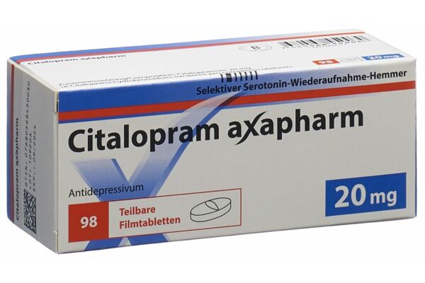 Citalopram Axapharm cpr pell 20 mg 98 pce