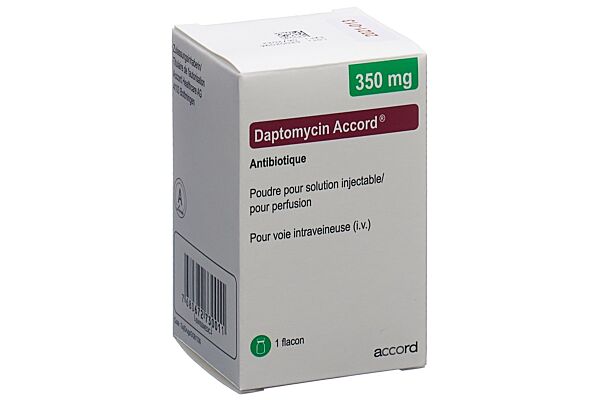 Daptomycin Accord subst sèche 350 mg pour solution injectable ou pour perfusion flac