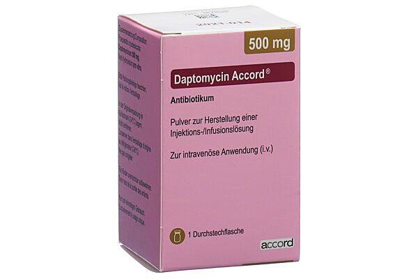 Daptomycin Accord Trockensub 500 mg zur Herstellung einer Injektions-/Infusionslösung Durchstf