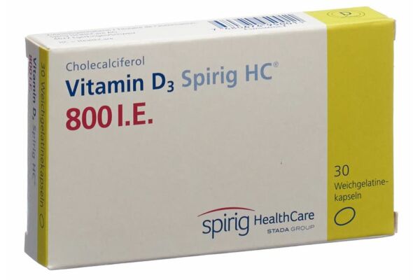 Vitamin D3 Spirig HC Weichkaps 800 IE 30 Stk