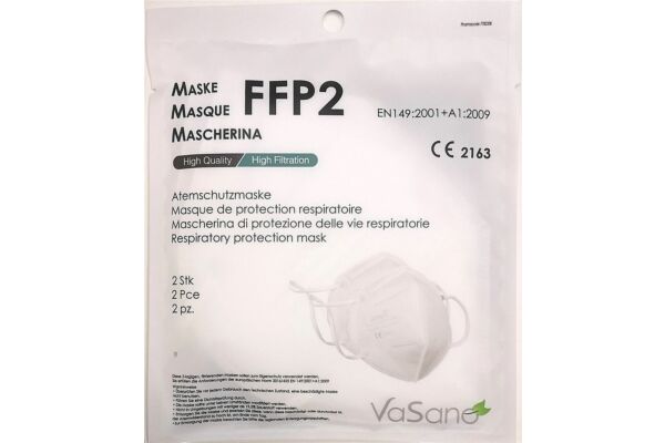 VaSano Masque FFP2 blanc scellé allemand/français/italien 2 pce