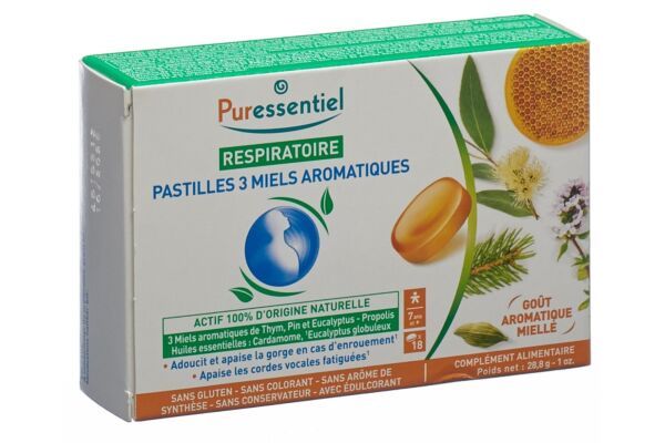 Puressentiel pastilles respiratoire aux 3 miels aromatiques 18 pce