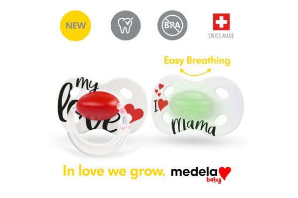 Medela Baby Sucette Day&Night 18+ Signature Love 2 pce