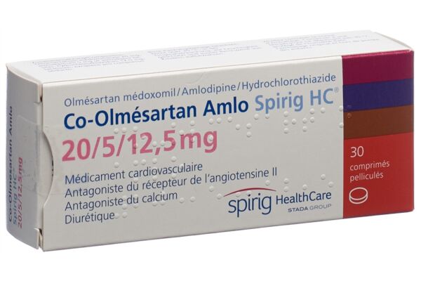 Co-Olmésartan Amlo Spirig HC cpr pell 20/5/12.5 mg 30 pce
