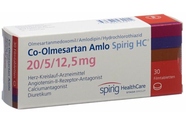 Co-Olmesartan Amlo Spirig HC Filmtabl 20/5/12.5 mg 30 Stk