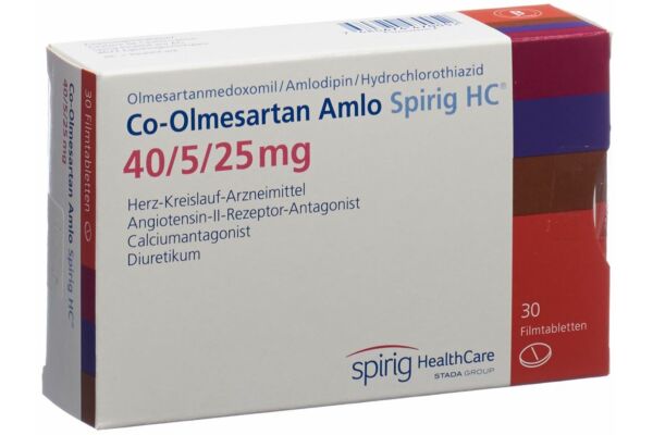 Co-Olmésartan Amlo Spirig HC cpr pell 40/5/25 mg 30 pce