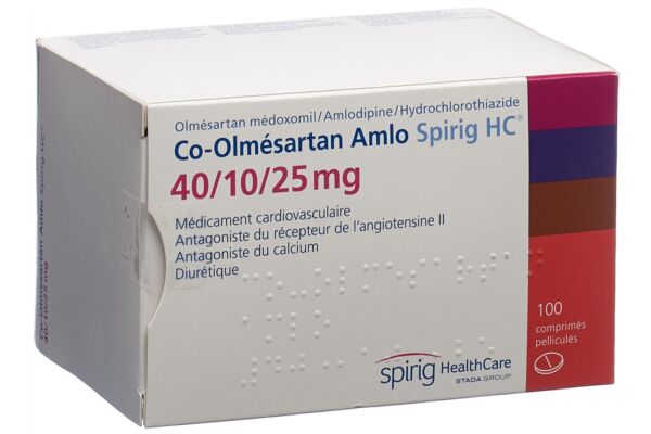Co-Olmésartan Amlo Spirig HC cpr pell 40/10/25 mg 100 pce