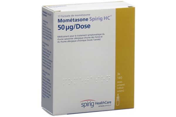 Mométasone Spirig HC spray nasal 0.05 mg/dose 3 fl 140 dos