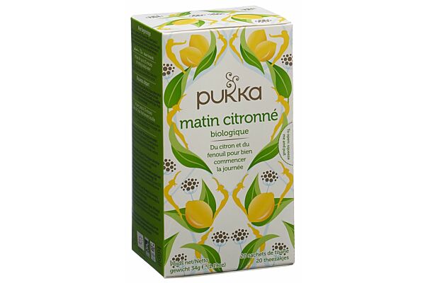Pukka Matin citronné Thé Bio français/anglais Btl 20 Stk
