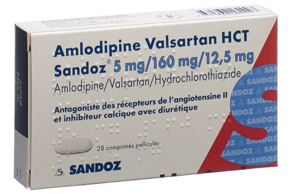 Amlodipine Valsartan HCT Sandoz cpr pell 5mg/160mg/12.5mg 28 pce