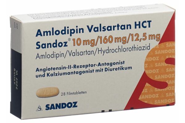 Amlodipine Valsartan HCT Sandoz cpr pell 10mg/160mg/12.5mg 28 pce