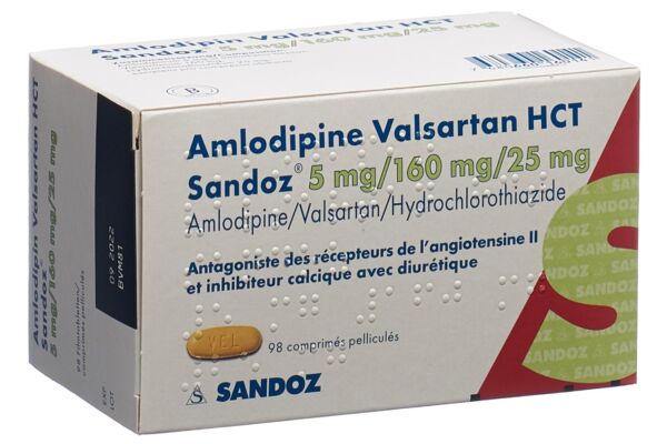 Amlodipine Valsartan HCT Sandoz cpr pell 5mg/160mg/25mg 98 pce