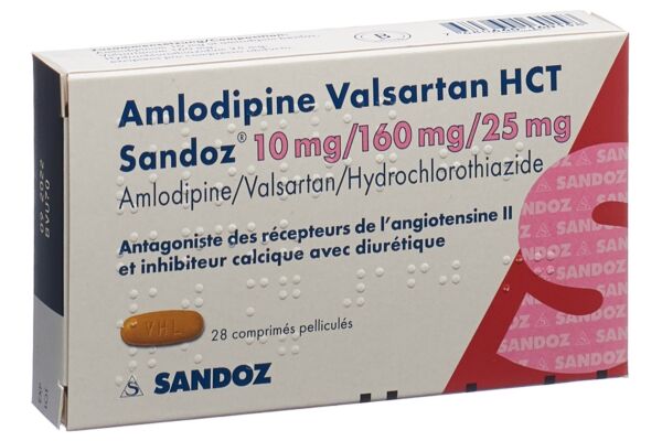 Amlodipine Valsartan HCT Sandoz cpr pell 10mg/160mg/25mg 28 pce