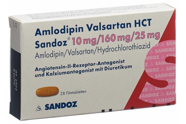 Amlodipine Valsartan HCT Sandoz cpr pell 10mg/160mg/25mg 28 pce
