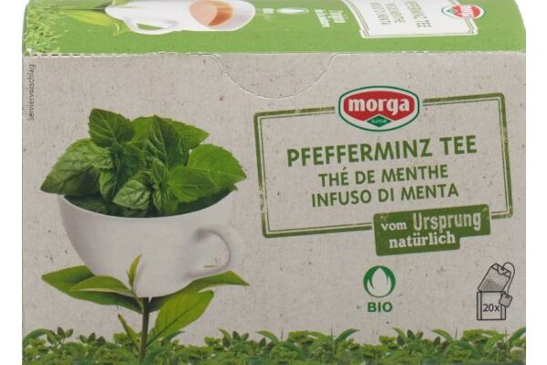 Morga Pfefferminz Tee mit Hülle Bio Knospe Btl 20 Stk