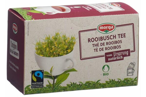 Morga Rooibusch Tee mit Hülle Bio Fairtrade Knospe Btl 20 Stk