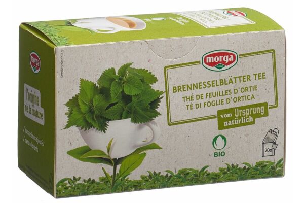 Morga thé de feuilles d'ortie avec pelliante bio bourgeon sach 20 pce