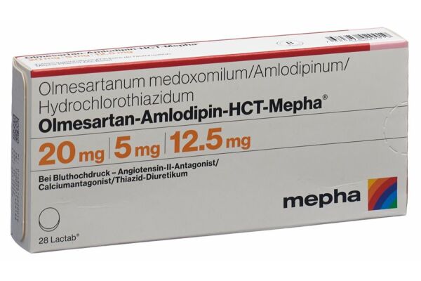Olmesartan-Amlodipin-HCT-Mepha Lactab 20mg/5mg/12.5mg 28 pce