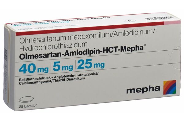 Olmesartan-Amlodipin-HCT-Mepha Lactab 40mg/5mg/25mg 28 pce