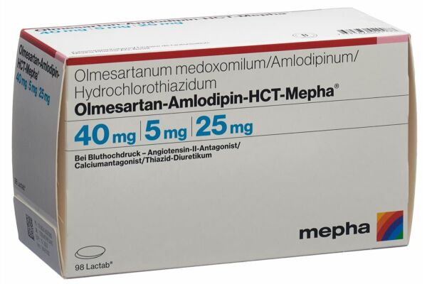 Olmesartan-Amlodipin-HCT-Mepha Lactab 40mg/5mg/25mg 98 pce