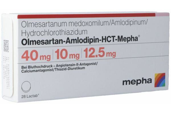 Olmesartan-Amlodipin-HCT-Mepha Lactab 40mg/10mg/12.5mg 28 Stk